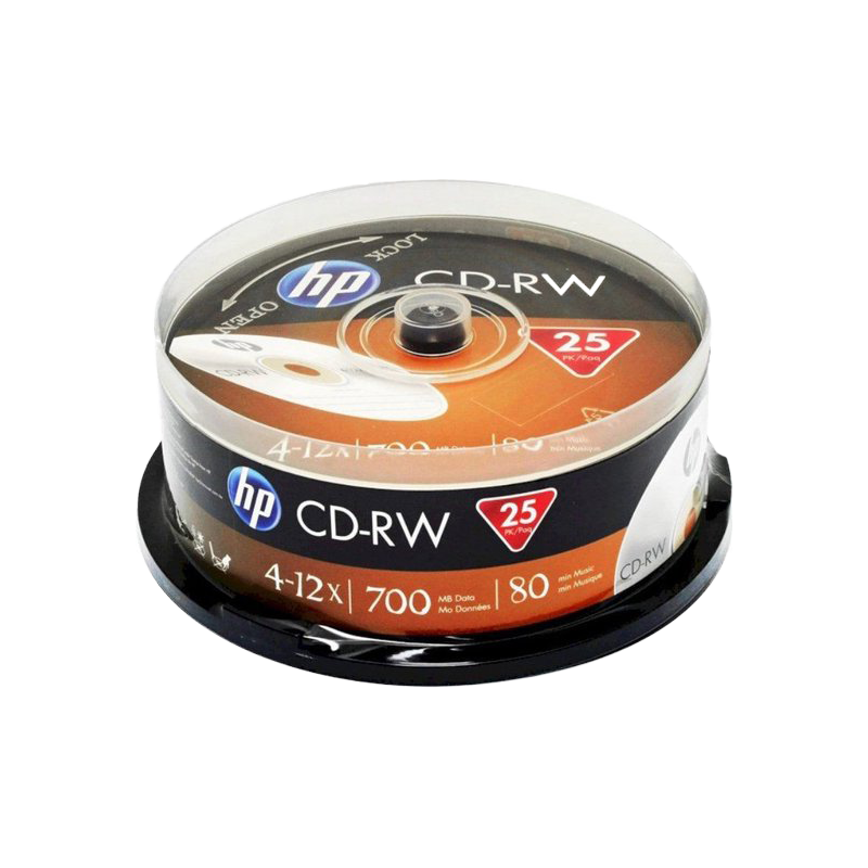 Оптичні диски HP CD-RW 700MB 4-12x 25 Spindle (69313/CWE00019-3)